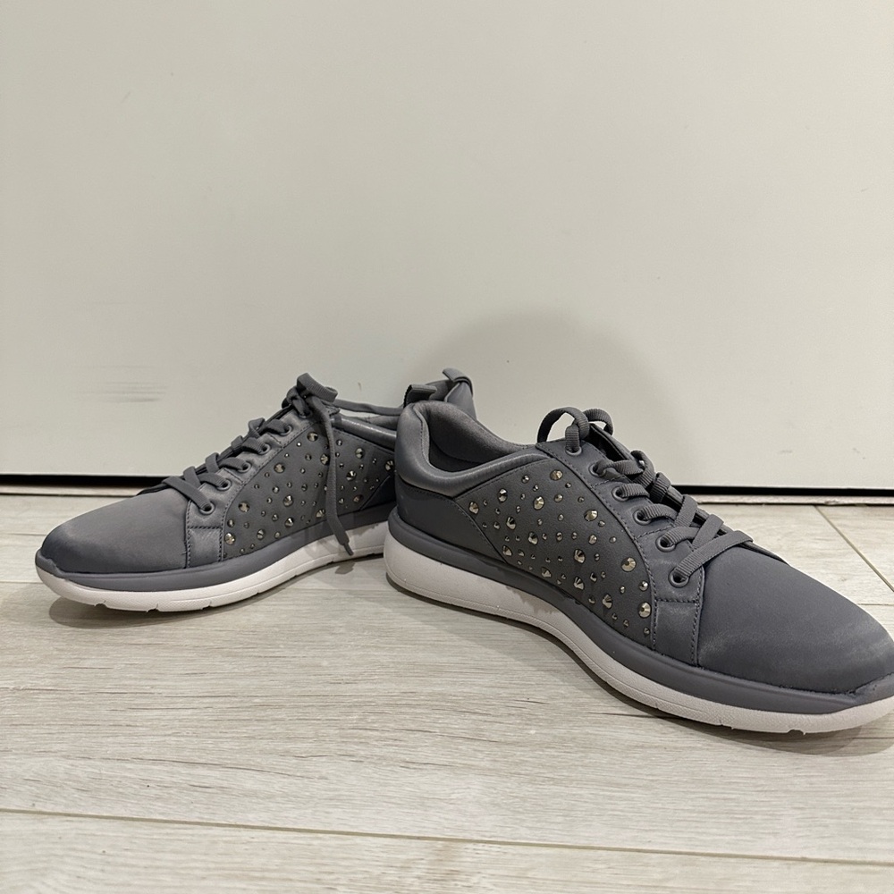 Clarks Gray Studded Sneakers - Picture 2 of 9
